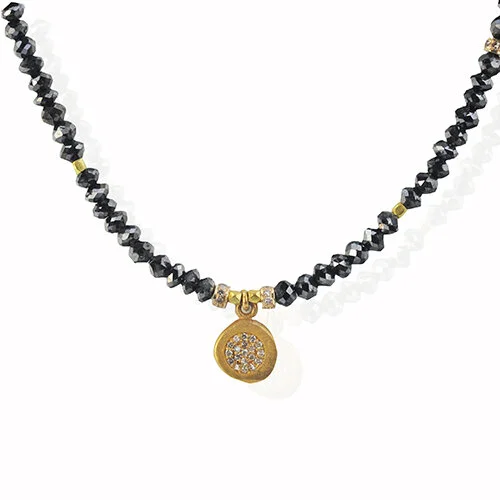 Black Diamond and Gold Bead Necklaces Rebecca Myers Design